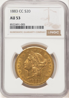 1883-CC $20 Liberty Double Eagle NGC AU53 (177295001)