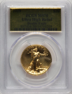 2009 G$20 Ultra High Relief Gold Foil PCGS MS70 (778323008)