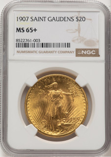 1907 $20 Saint Saint-Gaudens Double Eagle NGC MS65+