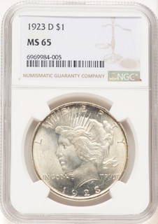 1923-D Peace Dollar NGC MS65 (780540006)