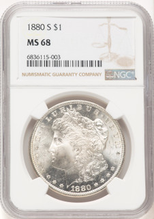 1880-S Morgan Dollar NGC MS68 (780434007) 1880-S Morgan Dollar NGC MS68 (780434007)