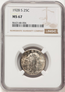 1928-S 25C Standing Liberty Quarter NGC MS67 (780631002)