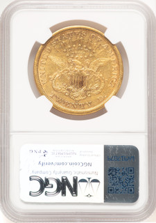 1866-S $20 MOTTO Liberty Double Eagle NGC AU50