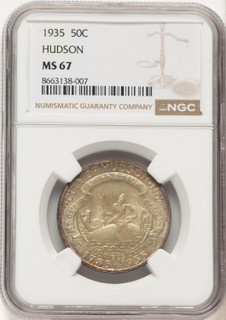 1935 50C Hudson Commemorative Silver NGC MS67 (780178003)
