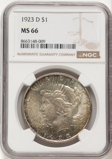 1923-D Peace Dollar NGC MS66 (780389019)