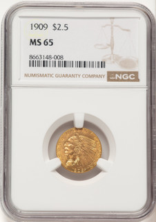 1909 $2.50 Indian Quarter Eagle NGC MS65 (780405002)