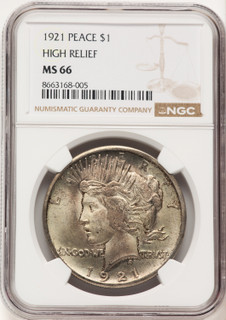 1921 Peace Dollar NGC MS66 (780571003)
