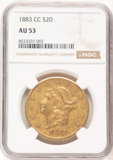 1883-CC $20 Liberty Double Eagle NGC AU53 (177383007)