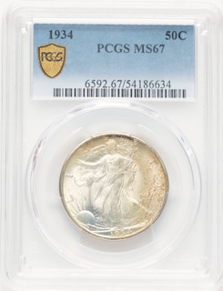 1934 50C Walking Liberty Half Dollar PCGS MS67