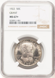 1922 50C Grant No Star Commemorative Silver NGC MS67+