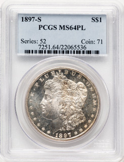1897-S PL Morgan Dollar PCGS MS64