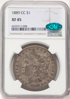 1889-CC CAC Morgan Dollar NGC XF45