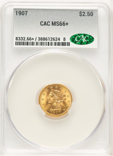 1907 $2.50 CACG Plus Liberty Quarter Eagle CACG MS66+