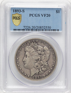 1893-S Morgan Dollar PCGS VF20 (781359004)