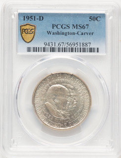 1951-D 50C Washington-Carver Commemorative Silver PCGS MS67 (780394051)