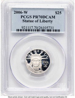 2006-W Proof Platinum Eagle 1/4 oz Blue Label PCGS PR70