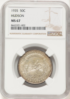 1935 50C Hudson Commemorative Silver NGC MS67 (781742001)