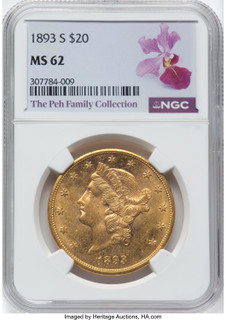 1893-S $20 Liberty Double Eagle NGC MS62 (781949009)