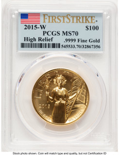 2015-W G$100 American Liberty High Relief FS Flag PCGS MS70