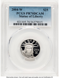 2004-W Proof Platinum Eagle 1/4 oz Blue Gradient PCGS PR70 2004-W Proof Platinum Eagle 1/4 oz Blue Gradient PCGS PR70
