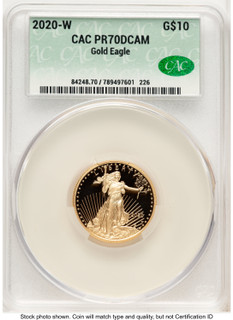 2020-W Proof Gold Eagle 1/4 oz Non Designation CACG PR70 2020-W Proof Gold Eagle 1/4 oz Non Designation CACG PR70