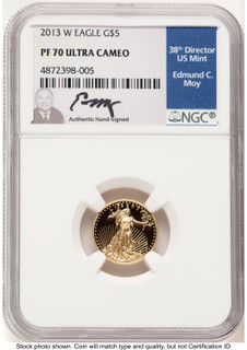 2013-W Proof Gold Eagle 1/10 oz NGC PF70 Ed Moy 2013-W Proof Gold Eagle 1/10 oz NGC PF70 Ed Moy