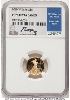 2019-W Proof Gold Eagle 1/10 oz NGC PF70 Ed Moy 2019-W Proof Gold Eagle 1/10 oz NGC PF70 Ed Moy