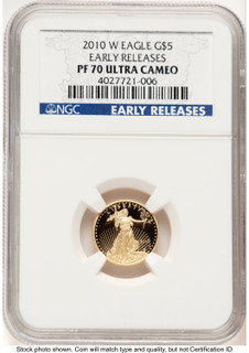 2010-W Proof Gold Eagle 1/10 oz ER Blue NGC PF70 2010-W Proof Gold Eagle 1/10 oz ER Blue NGC PF70