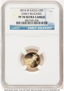 2014-W Proof Gold Eagle 1/10 oz ER Blue NGC PF70 2014-W Proof Gold Eagle 1/10 oz ER Blue NGC PF70