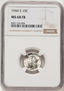 1944-S 10C FB Mercury Dime NGC MS68 (779833005)