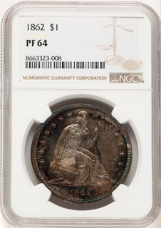 1862 Proof Seated Dollar NGC PR64 1862 Proof Seated Dollar NGC PR64