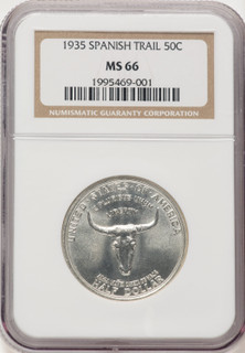 1935 50C Spanish Trail Commemorative Silver NGC MS66 (780971007) 1935 50C Spanish Trail Commemorative Silver NGC MS66 (780971007)