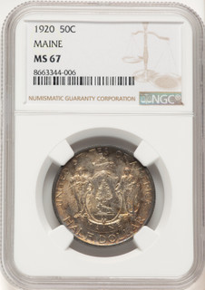 1920 50C Maine Commemorative Silver NGC MS67 (781731106) 1920 50C Maine Commemorative Silver NGC MS67 (781731106)