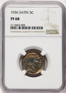 1936 5C T-1 Satin Proof Buffalo Nickel NGC PR68 1936 5C T-1 Satin Proof Buffalo Nickel NGC PR68