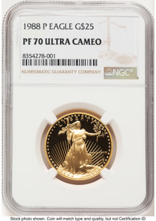 1988-P Proof Gold Eagle 1/2 oz Brown Label NGC PF70