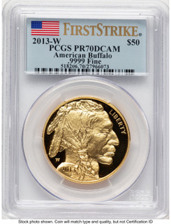 2013-W Proof Gold Buffalo 1 oz FS Flag PCGS PR70