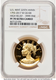 2017-W G$100 American Liberty High Relief Brown Label NGC PF70 (781559002)