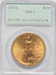 1928 $20 Saint-Gaudens Double Eagle PCGS MS61