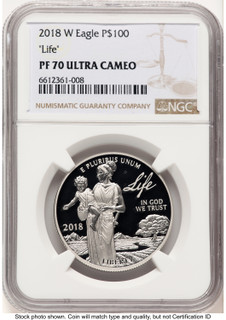 2018-W Proof Platinum Eagle 1 oz Brown Label NGC PF70 (782951003)
