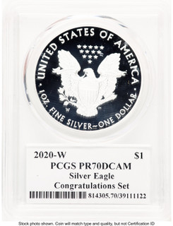 2020-W Proof Silver Eagle Congratulations Set 1 oz Premier Label PCGS PR70