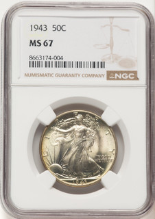 1943 50C Walking Liberty Half Dollar NGC MS67 (779460005)