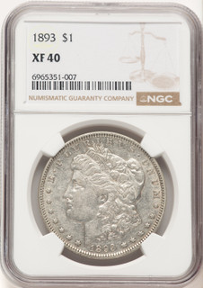 1893 Morgan Dollar NGC XF40