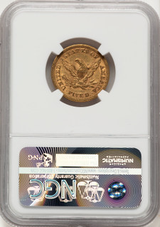 1852 $5 Liberty Half Eagle NGC AU53