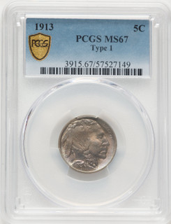 1913 T-1 5C Buffalo Nickel PCGS MS67