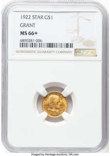 1922 G$1 Grant With Star Commemorative Gold NGC MS66+