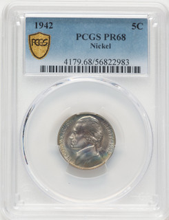 1942 5C TYPE 1 Proof Jefferson Nickel PCGS PR68 (778221004)