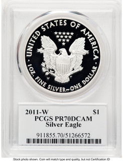 2011-W Proof Silver Eagle 1 oz TD Rogers PCGS PR70