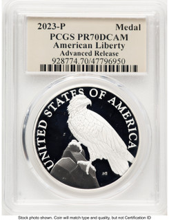 2023-P Silver American Liberty High Relief Medal AR Thomas Cleveland Art Deco Medals and Tokens PCGS MS70 (764057355)