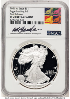 2021-W TY2 Proof Silver Eagle 1 oz FR Michael Gaudioso Eagle Art NGC PF70 (521119268)