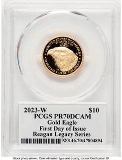 2023-W Proof Gold Eagle 1/4 oz FDI Reagan Legacy Series Michael Reagan PCGS PR70